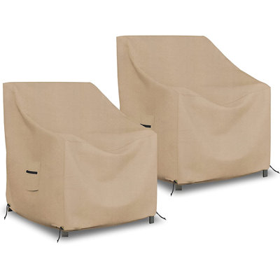 High Density Waterproof Outdoor Patio Chair Cover, All Weather Protection 2 PCs Patio Deep Seat Chair Cover Protector (Set of 2)