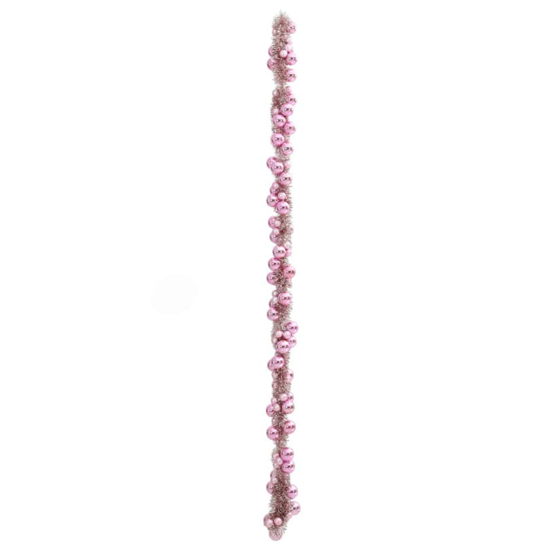 vidaXL Christmas Ball Garland 186 cm Polystyrene, Pink