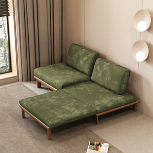 Gagik 78.7" W Ash Wood Upholstered Sleeper Sofa