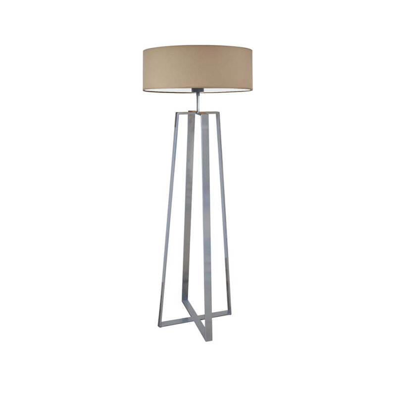 Arnessa 158cm Traditional Floor Lamp, Silver, Beige
