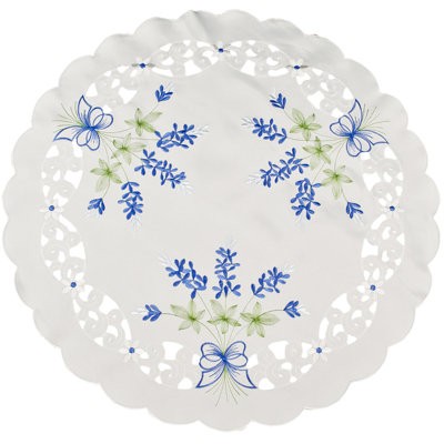 Edminas Blue Bonnet Table Topper/Doily (23" Round)