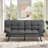 George Oliver  Upholstered Convertible Sofa With Adjustable Arms And Backs-511791188