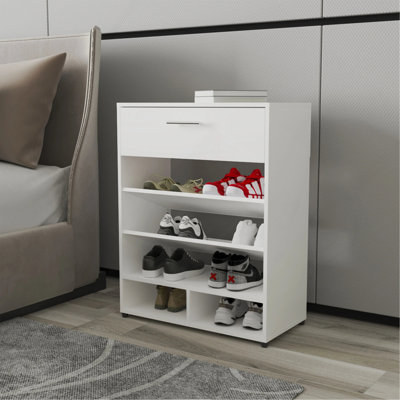 White Shoe Rack With 1-Drawer
