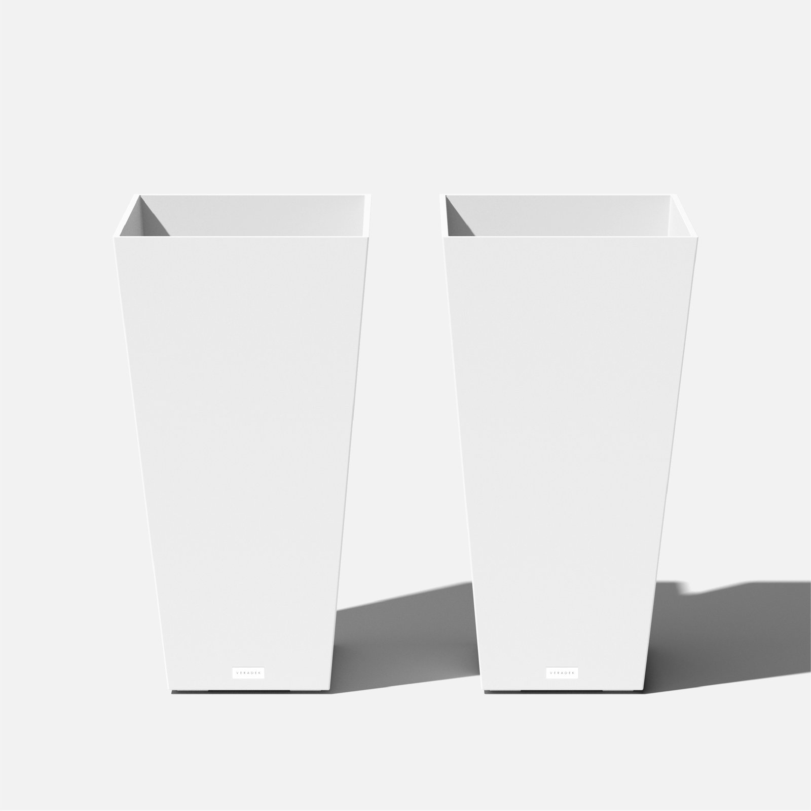 Pure Series Midland Planter, 30" H x 15.25" W x 15.25" D, Set of 2, White