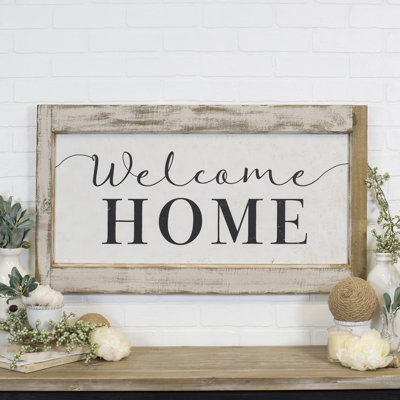 Signe en bois «Welcome»