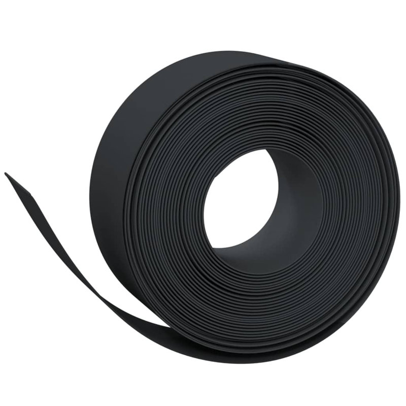 Asyra Polyethylene Plastic Lawn Edging, Black, 20cm H x 100cm W
