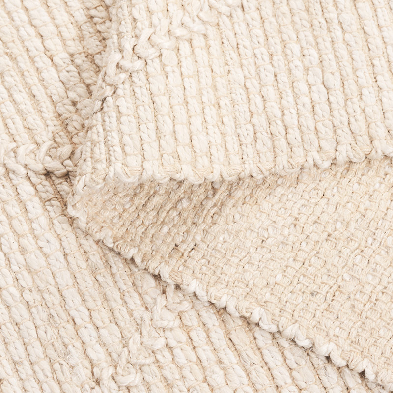Konstantino Natural Fiber Hand Woven Jute Solid Color Rug, Rectangle 5' x 8'