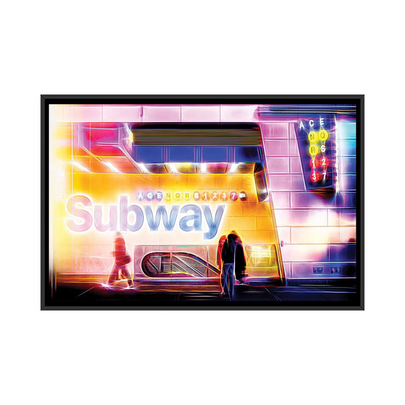 «Subway» par Philippe Hugonnard - Estampe numérique sur toile tendue avec châssis, H 18 po x l 26 po x P 1,5 po, Pas de tapis