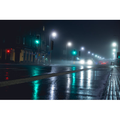 Lonely Car In The Night by Charlie Parker - Wrapped Canvas Print