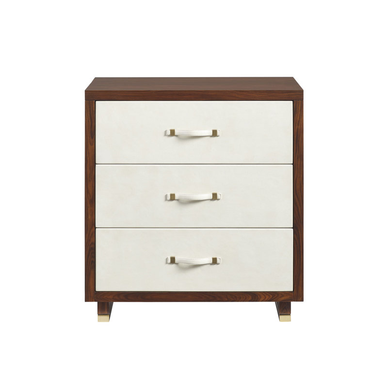 Chapman 3 - Drawer Nightstand in Brown/White