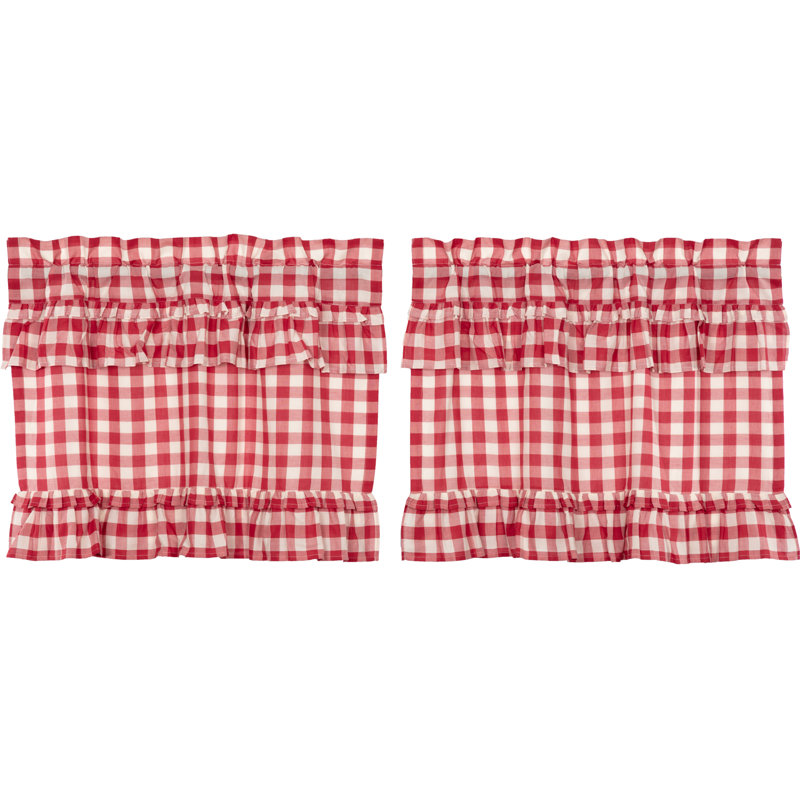 Rideau de café 36 po Annie, L 36 po x L 24 po, Rouge