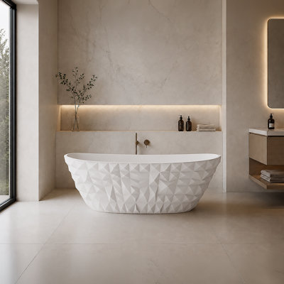 Baignoire de trempage autoportante de 64 po x 33 po Knightsbrook