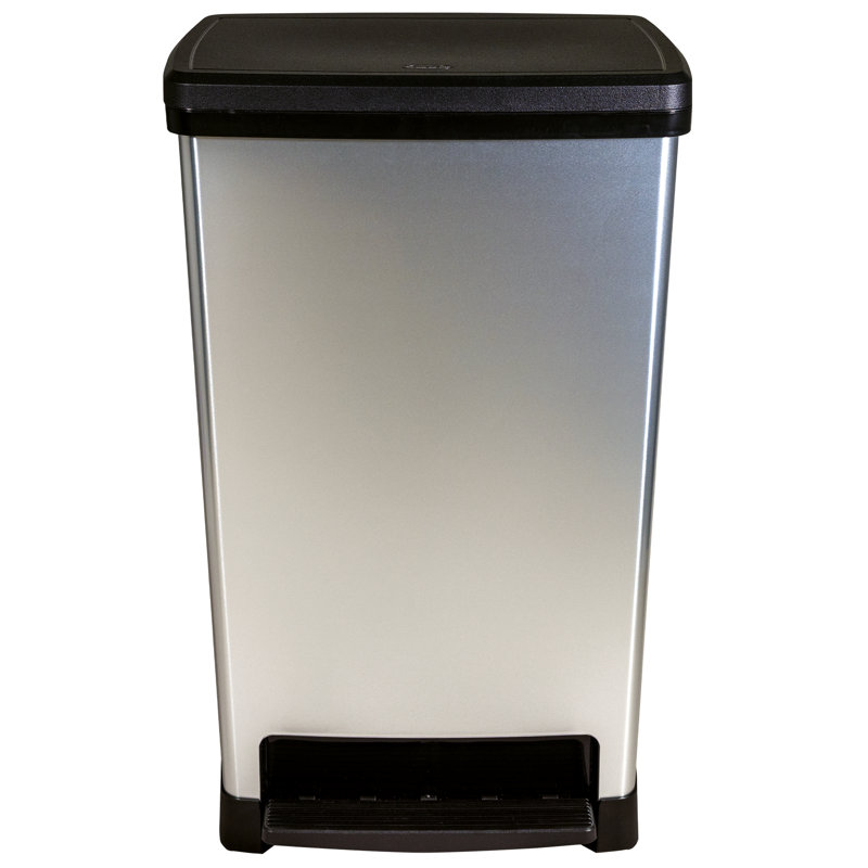Dachelle Plastic Pedal Kitchen Trash Can, 50L, 65.4cm H x 39cm W x 29 cm D