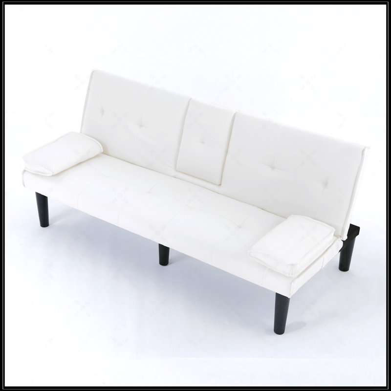 Canapé-lit 67 po en PVC multifonctionnel, Blanc