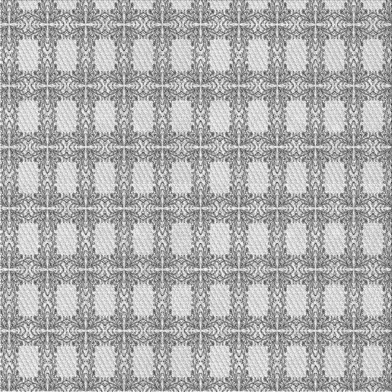 Tapis gris à motif géométrique Kissner, Carré 5 pi