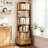 6 Tier Rotating Bookshelf, 360° Display Round Spinning Bookshelf With Wheels And Drawer, Space-saving, Small Space Rotating Bookshelf Tower For Bedroom, Living Room, Home, Office, Wood