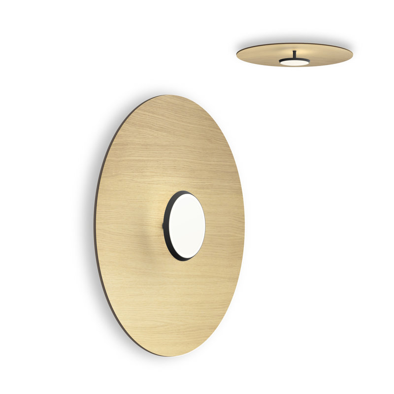 Sky Flush Dome, 24" H x 24" W x 4" D, Oak, Matte Black