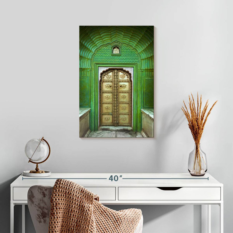 Porte indienne ornée, H 24 po x l 16 po