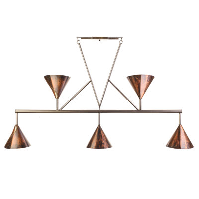 Copper Cone Linear Chandelier