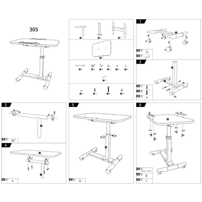 Bureau ajustable pour ordinateur portable avec roulettes, table d'ordinateur inclinable à hauteur réglable pour canapé-lit, poste de travail mobile à roulettes