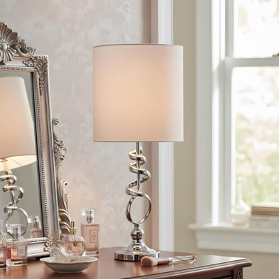 Lampe de table abstraite en métal brossé 21,5 pouces Milo