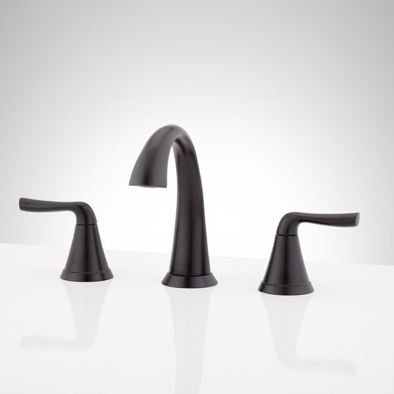 Provincetown 1.2 GPM Widespread Bathroom Faucet with Metal Lever Handles and Pop-Up Drain Assembly, Matte Black