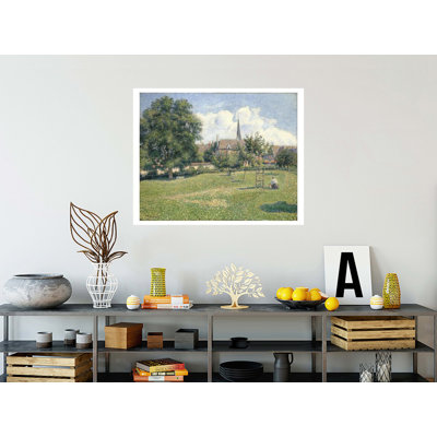 «The House of the Deaf Woman and the Beffry at Eragny» par Camille Pissarro - Estampe numérique