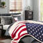Jeté en sherpa super doux à imprimé drapeau américain-43126304