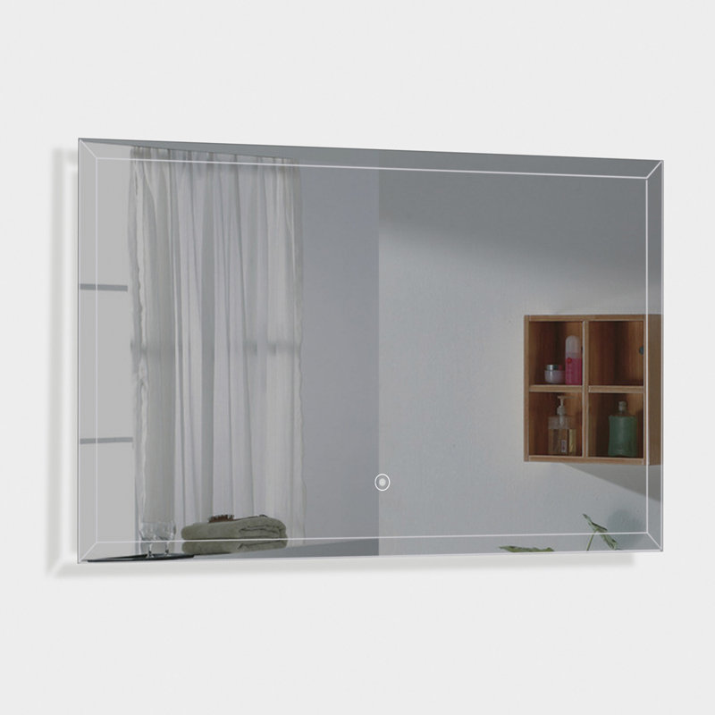 Miroir à fixation murale del-rétroéclairé Rivas, H 21,65 po x L 35,43 po