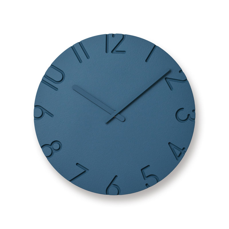 Horloge de couleur sculptée Lemnos, Bleu