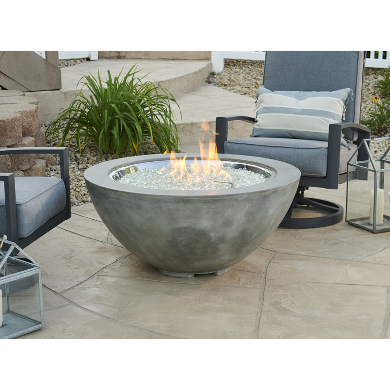 Cove Round Concrete Smokeless Fire Pit Table, Natural Gray