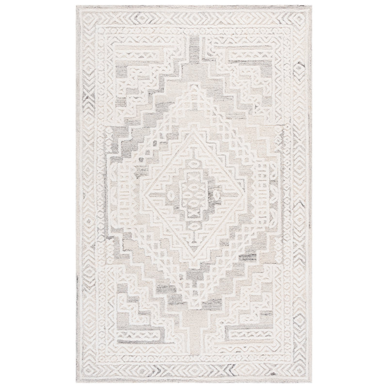 Metro Hand Tufted Wool;Cotton Geometric Indoor Rug, 6'-0" X 9'-0" Rectangle