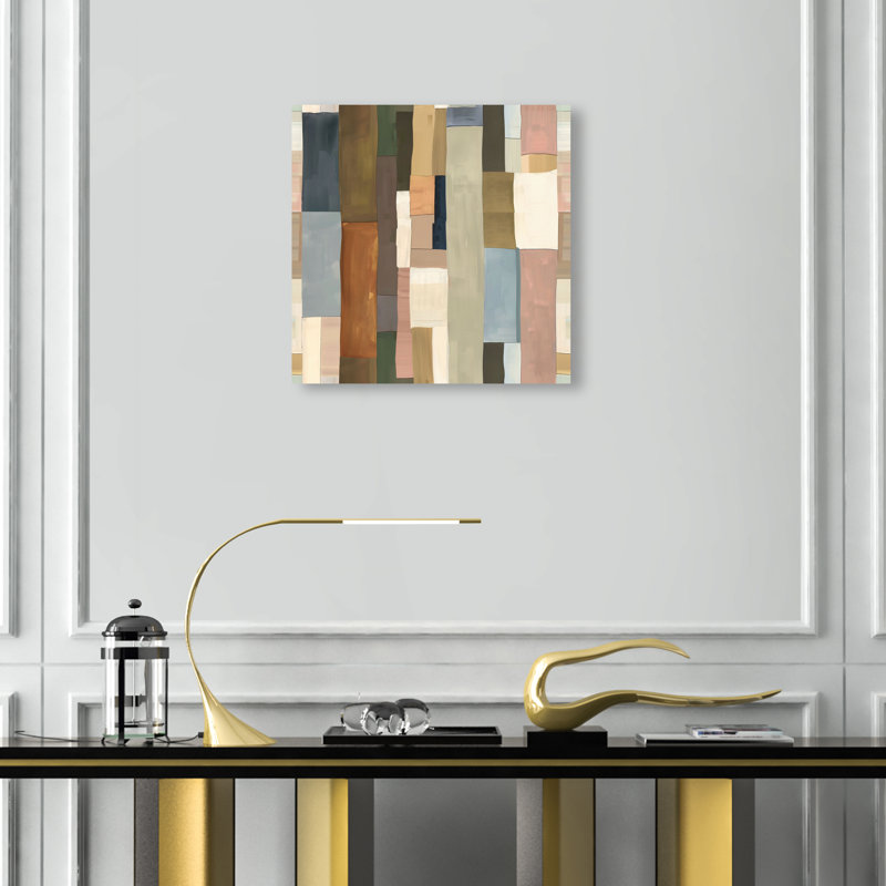 Woven Earthscape Canvas Abstract Print by Oliver Gal, Black Frame, 12 x 12, 16"H x 16"W, Canvas Unframed