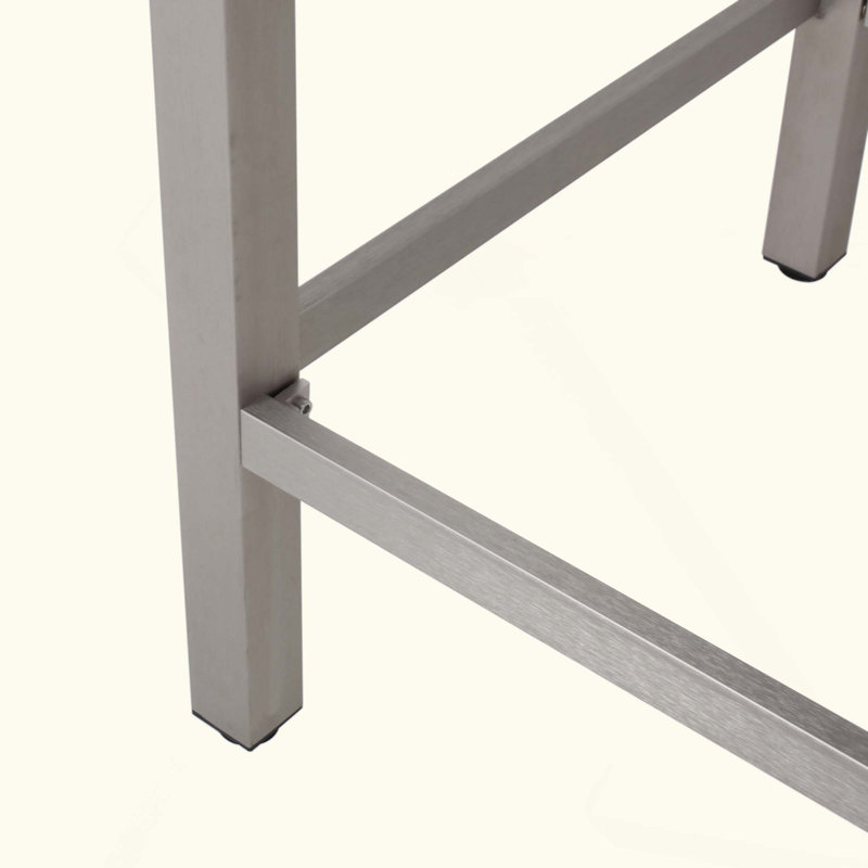 Table de bar d'extérieur avec cadre en aluminium et plateau en verre