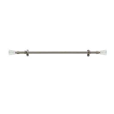 Tringle à rideaux décorative simple pour fenêtre de 0,75 pouce de diamètre Woven Trends | Tringle à draperie ajustable avec faiteaux - Tringle à rideaux simple réglable 28 po x 48 po Elite