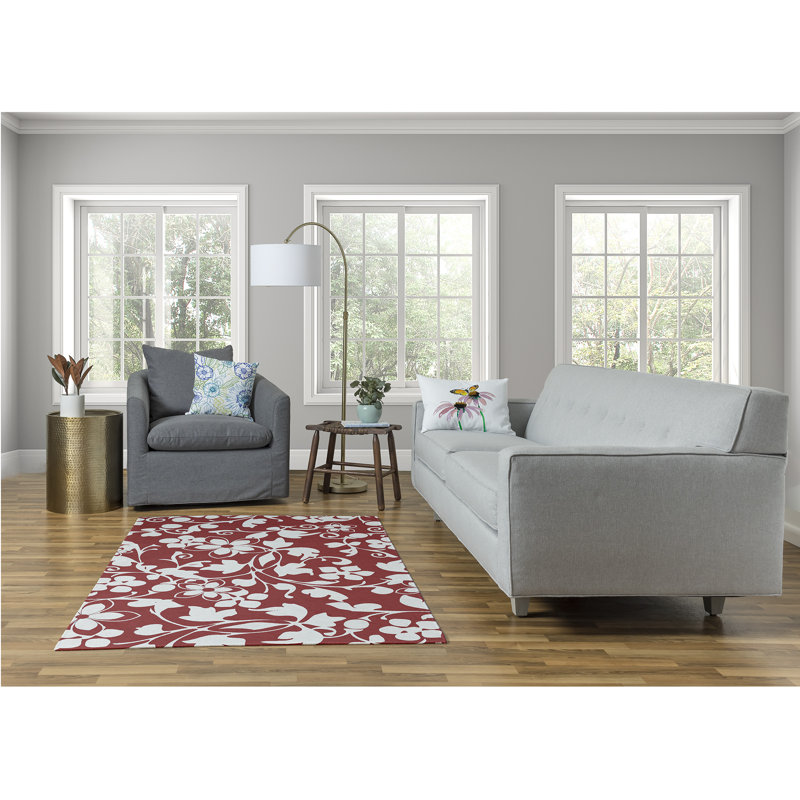 Chenille Floral Indoor Rug, Rectangle 5' x 7'