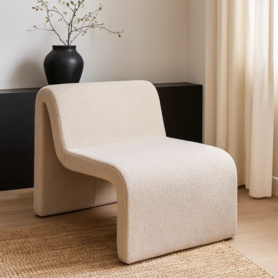 Fauteuil d'appoint en tissu de peau de mouton bouclée Lana Lana