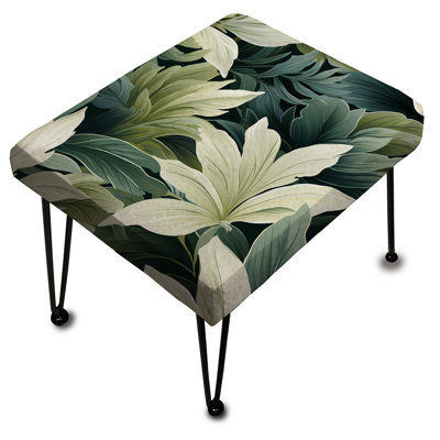 Motif tropical feuillu - Repose-pieds rectangulaire tropical