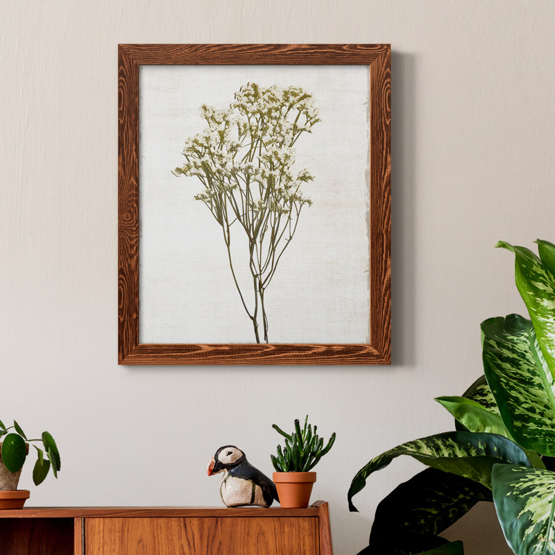 «Farmhouse Pressed Flower II», peinture sur toile encadrée, H 20 po x l 17 po x P 1,5 po, Cadre en érable