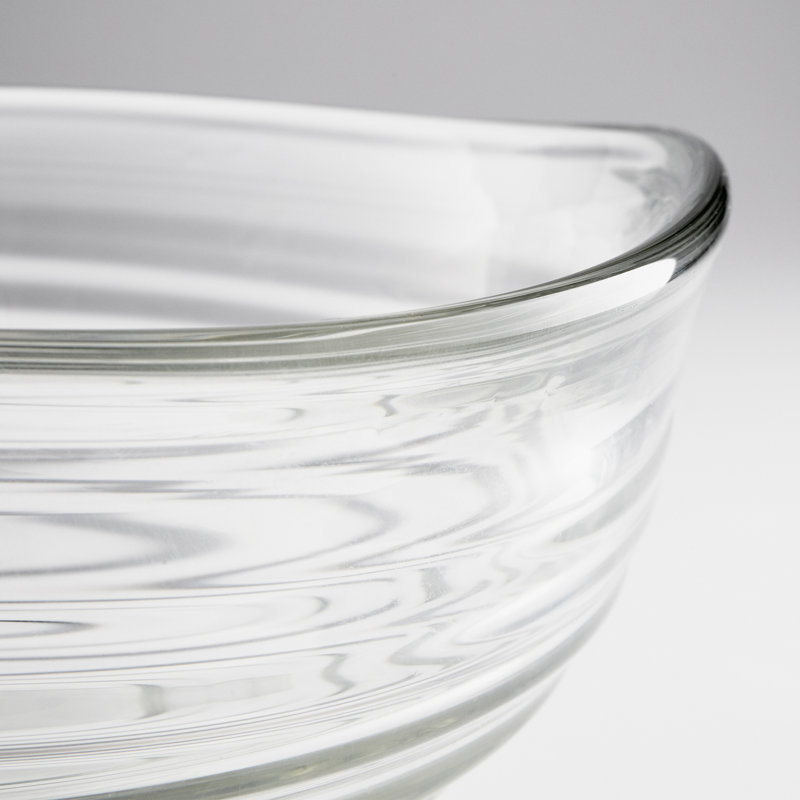 Wavelet Glass Decorative Bowl, 5.25" H x 11.25" W x 11.5" D