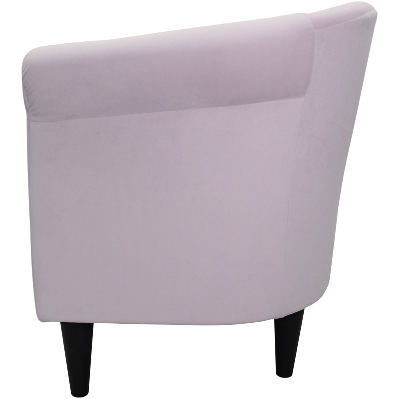 Liam Upholstered Barrel Chair, Max Pink Blush Microsuede