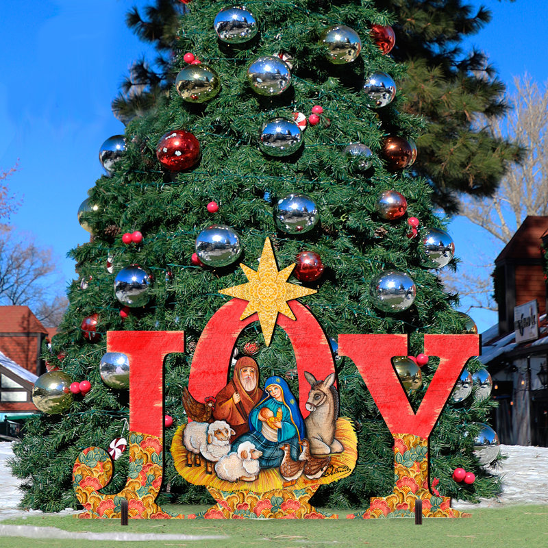 Joy Nativity Yard Lawn Art