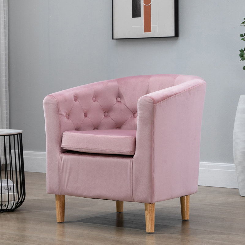 Tarbes Velvet Barrel Chair, Lilac