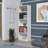 White 5Slim Bookcase, Bookshelf,  Corner Shelf,  Corner Bookcase,  Storage Bookcase,-1512287546