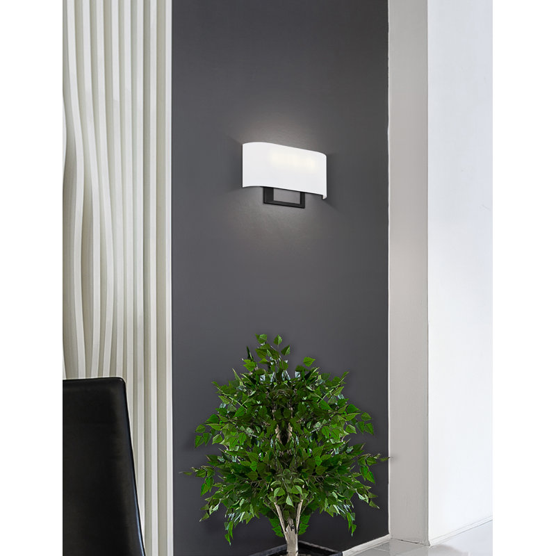 Textile - Callie ADA 3-Light Wall Sconce - White Linen Fabric Shade, Matte Black