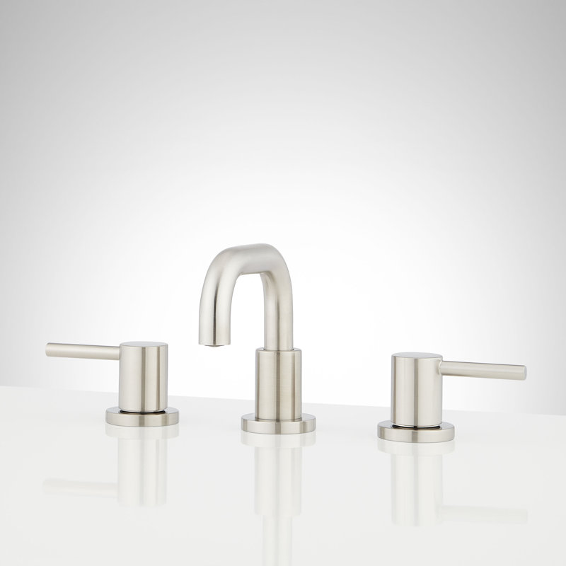 Lexia Widespread Low Bathroom Faucet - Brushed Nickel, Brushed Nickel