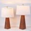 Lampe de table en bois 26 po avec abat-jour en lin-1403183393-1403183389