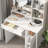 Vanity Desk With Mirror & Light, Large Drawer Three Level Storage Dresser, 3 Lighting Modes Adjustable Brightness, Bedroom Dressing Table-301232888