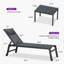 Structure d'extérieur surdimensionnée en aluminium pour chaise longue de piscine avec table d'appoint et roues-1454203799