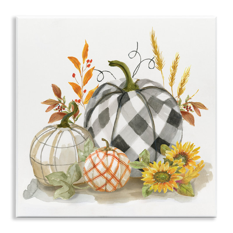 Patchwork à motifs citrouilles, récolte d'automne, nature morte par Nan - impression